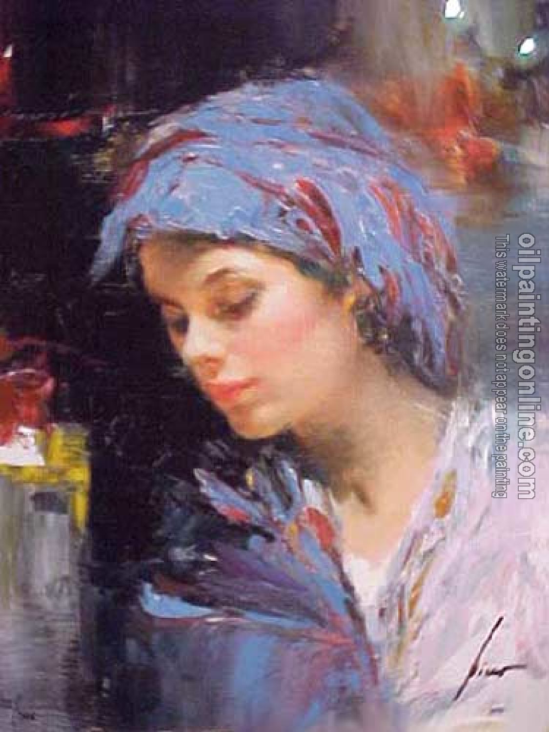 Pino Daeni - Impression oil painting.